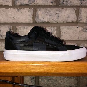 Vans 6 Era Unisex Lace Leather Checkers Suede White Sole Asphalt Black Sneakers
